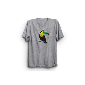 The Fame Tukan Kuşu 777 Sayı Sekanslı Toucan Bird Gri Kadın T-shirt