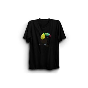 The Fame Tukan Kuşu 777 Sayı Sekanslı Toucan Bird Siyah Kadın T-shirt