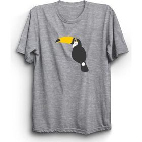 The Fame Tukan Kuşu Şans Bereket Luck Toucan Bird Gri Kadın T-shirt