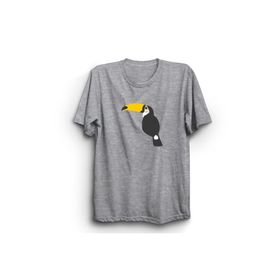 The Fame Tukan Kuşu Şans Bereket Luck Toucan Bird Gri Kadın T-shirt