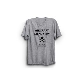 The Fame Uçak Teknisyeni Aircraft Mechanic Mühendis Gri Kadın T-shirt