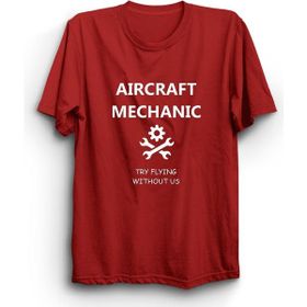The Fame Uçak Teknisyeni Aircraft Mechanic Mühendis Kırmızı Kadın T-shirt