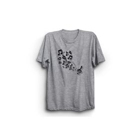 The Fame Uçuşan Notalar Flying Notes Müzik Music Gri Kadın T-shirt