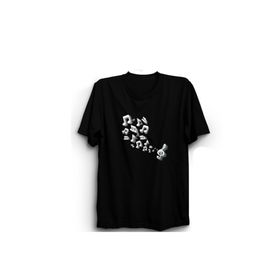 The Fame Uçuşan Notalar Flying Notes Müzik Music Siyah Çocuk T-shirt
