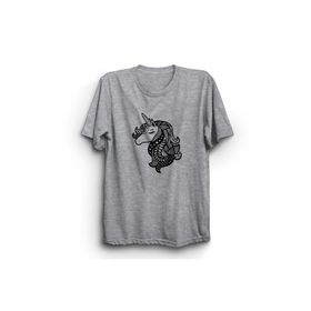The Fame Unicorn Tek Boynuzlu At Luck T-Shirt Gri Kadın T-shirt