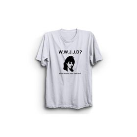 The Fame WWJD What Would Joan Jett Do Rock Metal Müzik Grubu Beyaz Kadın T-shirt