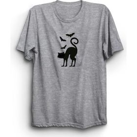 The Fame Yarasalar ve Kedi Cat And Bats Animal Gri Kadın T-shirt
