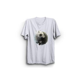 The Fame Ying-Yang Wolf Kurt ve Zen Beyaz Kadın T-shirt