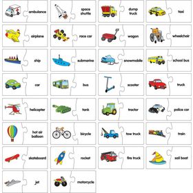 The Learning Journey Eşleştir Taşıtlar Mukavva Puzzle