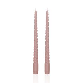 The Mia 29 cm Burgu Rose 2'li Şamdan Mumu Set