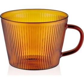 The Mia 310 ml Striped Borosilikat Cam Amber Kahve Kupası