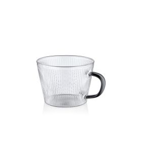 The Mia 310 ml Striped Borosilikat Cam Kahve Kupası