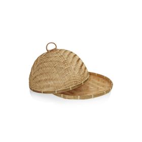 The Mia 39x39x23 CM Bambu Yuvarlak Tepsi