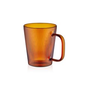 The Mia 400 ml Striped Borosilikat Cam Amber Kupa