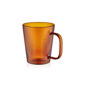 The Mia 400 ml Striped Borosilikat Cam Amber Kupa