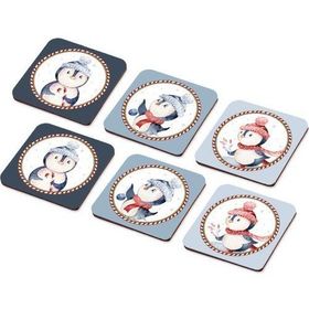The Mia 6'lı Set Penguin Bardak Altlığı