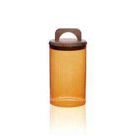 The Mia Akasya 1000 ml Kulplu Cam Amber Kavanoz