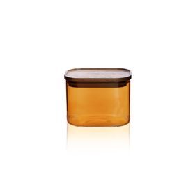 The Mia Akasya 500 ml Dikdörtgen Cam Amber Kavanoz