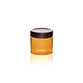 The Mia Akasya 500 ml Yuvarlak Cam Amber Kavanoz