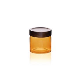 The Mia Akasya 500 ml Yuvarlak Cam Amber Kavanoz