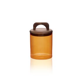 The Mia Akasya 700 ml Kulplu Cam Amber Kavanoz
