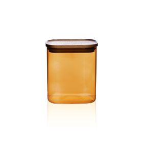 The Mia Akasya 900 ml Dikdörtgen Cam Amber Kavanoz