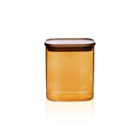 The Mia Akasya 900 ml Dikdörtgen Cam Amber Kavanoz