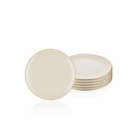 The Mia Basic 6'lı Set Krem 26 cm Servis Tabağı