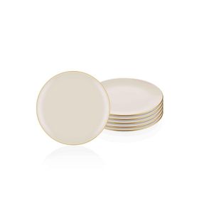 The Mia Basic 6'lı Set Krem 26 cm Servis Tabağı
