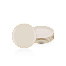 The Mia Basic 6'lı Set Krem 26 cm Servis Tabağı
