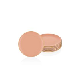 The Mia Basic 6'lı Set Somon Pembe 19 cm Pasta Tabağı