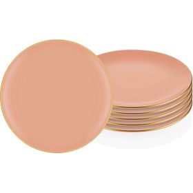 The Mia Basic 6'lı Set Somon Pembe 19 cm Pasta Tabağı