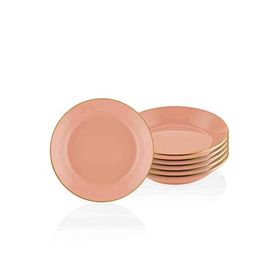 The Mia Basic 6'lı Set Somon Pembe 20 cm Yemek Tabağı