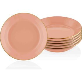 The Mia Basic 6'lı Set Somon Pembe 20 cm Yemek Tabağı