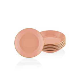 The Mia Basic 6'lı Set Somon Pembe 20 cm Yemek Tabağı