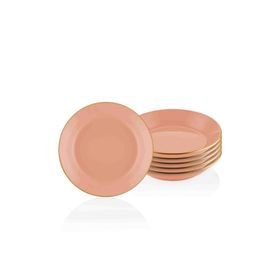 The Mia Basic 6'lı Set Somon Pembe 20 cm Yemek Tabağı