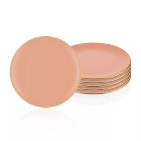 The Mia Basic 6'lı Set Somon Pembe 26 cm Servis Tabağı