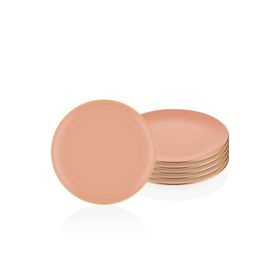 The Mia Basic 6'lı Set Somon Pembe 26 cm Servis Tabağı