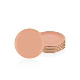 The Mia Basic 6'lı Set Somon Pembe 26 cm Servis Tabağı