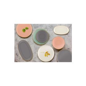 The Mia Basic Oval Servis Gri 29 cm 2'li Set