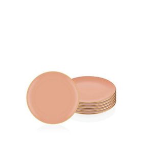 The Mia Basic Somon Seramik Pembe 6'lı Servis Tabağı Seti
