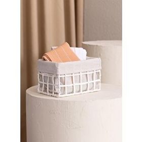 The Mia Braid Hasır Organizer Beyaz 22x14x13 cm Sepet