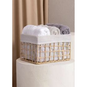 The Mia Braid Hasır Organizer Naturel 30x22x19 cm Sepet
