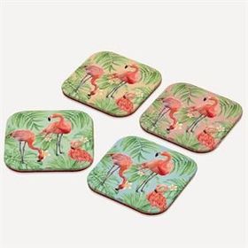 The Mia BRK042 Flamingo 4'lü Bardak Altlığı