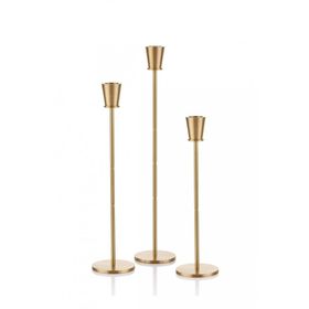 The Mia BRS0097 Brass Pirinç 3'lü Şamdan Set