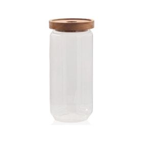 The Mia CAM0315 Ahşap Kapaklı Büyük Boy 1000 ML 10 Adet Cam Saklama Kabı
