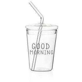 The Mia CAM0367 300 ml Good Morning Borosilikat Pipetli Cam Bardak