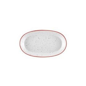 The Mia Dots Stoneware 2'li 26 cm Kırmızı Oval Kayık Tabak