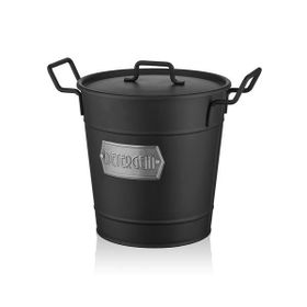 The Mia Galvaniz GLV0507 33x24 CM Deterjan Siyah Saklama Kabı