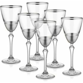 The Mia GLM0007 Gümüş Glam 6 Parça Şarap Kadehi